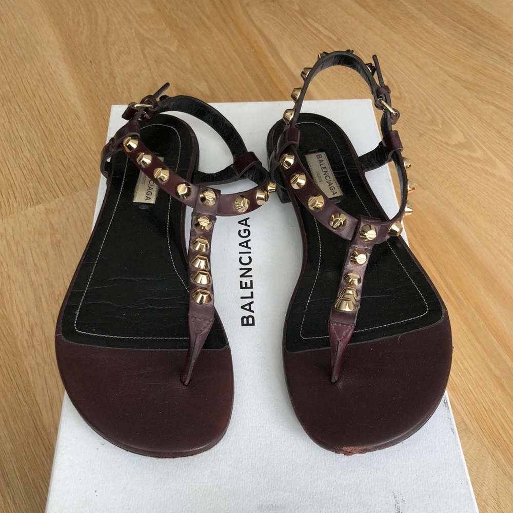 Balenciaga maroon gladiator sandal size 37.5